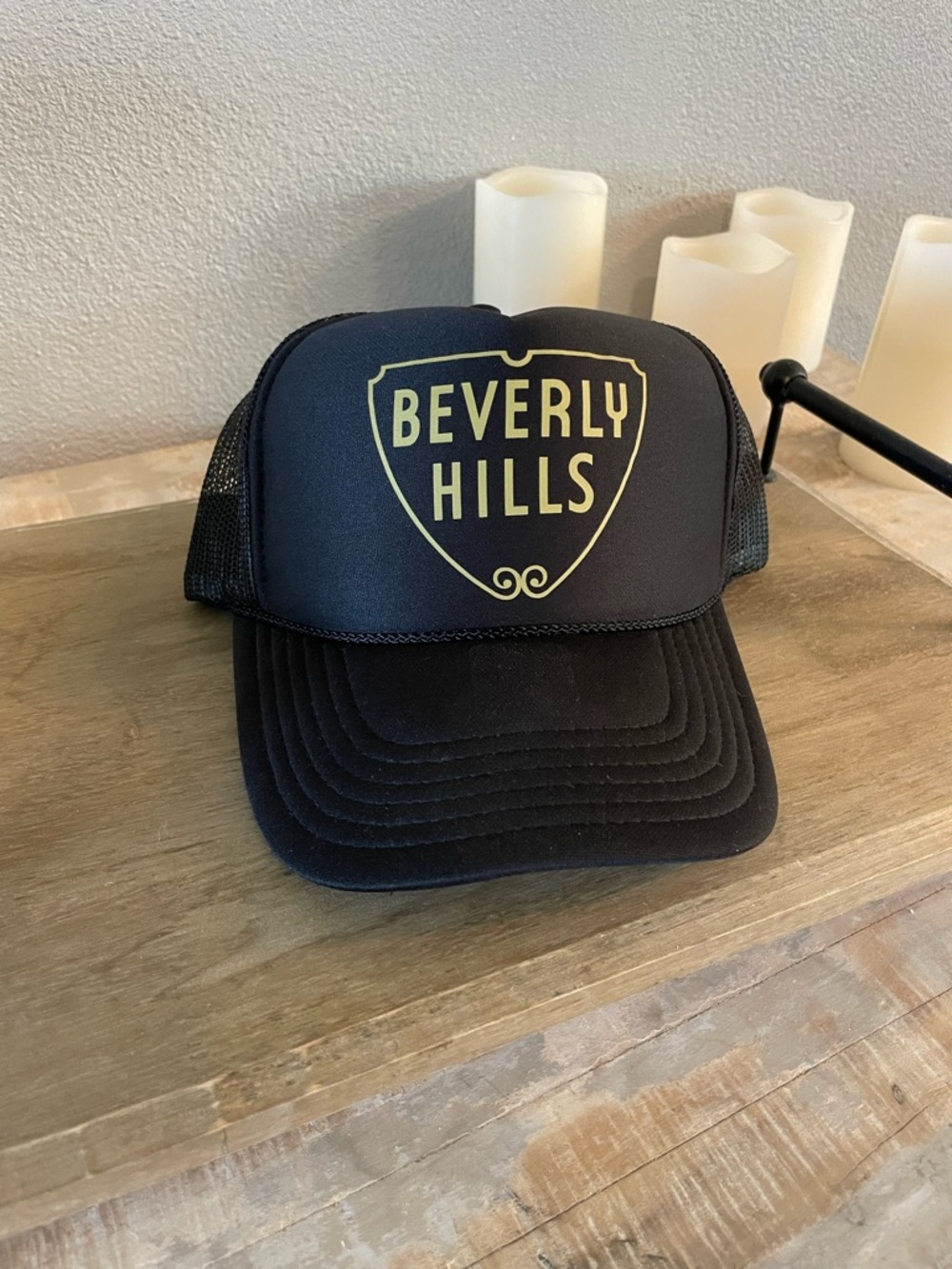 Beverly Hills Black Trucker/Snap Back Cap